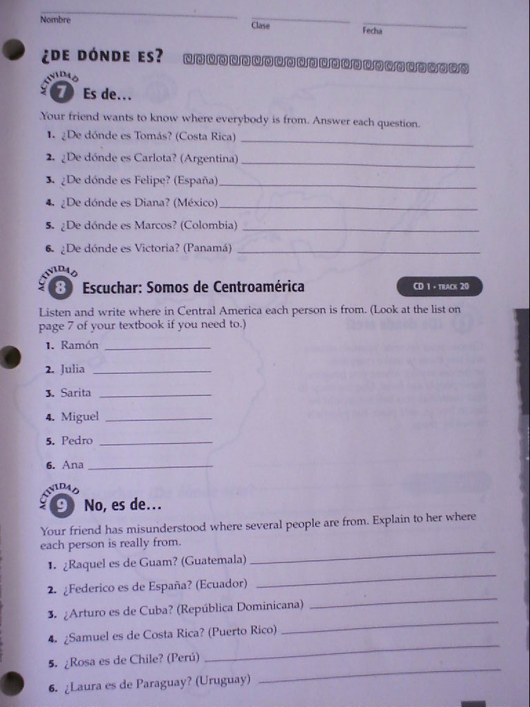 Advencemos Spanish 2 Practice Book Answers / Avancemos 4 Unit 1 Lesson 2 Exam Review Worksheet